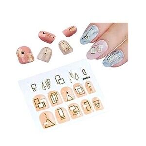 Nail Stickers Rose Gold Pink 3D Gorgeous Shine Self Adhesive Nail Art Decals OC4